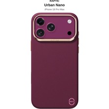 iPhone 18 Pro Max Uyumlu Kılıf M-Safe Şarj Özellikli Polimerik Deri Raptic Urban Nano Kapak Mürdüm