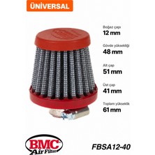 Bmc FBSA12-40 Universal Motor Karter Havalandırma Filtresi 12 mm Boğaz