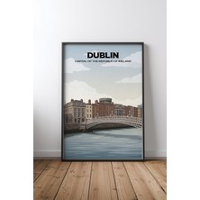 Mercher Club Dublin Cityscape Travel Poster Çerçeveli Tablo Poster Salon Duvar Dekoru Hediye
