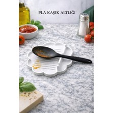 Studio Aslan Design Tezgah Üstü Kirli Kaşık Altlığı-Kirli Kaşıklık-Kepçe Altlığı - Beyaz