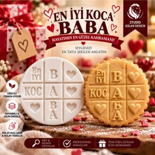 Studio Aslan Design En Iyi Koca Baba Şeker Hamuru Kalıbı | Babalar Günü, Eşime Özel Pasta Kurabiye Cupcake Süsleme Kalıbı