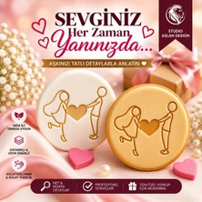 Studio Aslan Design Kalpli Sevgili Çift Şeker Hamuru ve Kurabiye Kalıbı | El Ele Tutuşan Çift Aşk Temalı Damga | Sevgililer Günü Yıldönümü Eşe Özel Kalıp