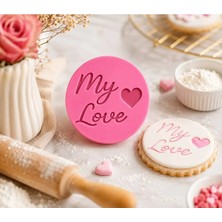 Studio Aslan Design My Love Yazılı Şeker Hamuru Kalıbı | Sevgili Temalı Kurabiye Damgası | Fondan, Marzipan ve Pasta Süsleme Kalıbı 3D Baskı