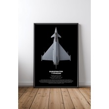 Mercher Club Eurofighter Typhoon Technical Poster Tasarım 2 Çerçeveli Tablo Poster Salon Duvar Dekoru Hediye