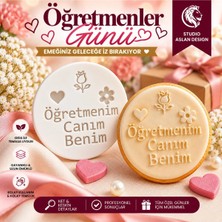 Studio Aslan Design Öğretmenim Canım Benim Şeker Hamuru Baskı Kalıbı | 24 Kasım Öğretmenler Günü Kurabiye Cupcake Pasta Süsleme