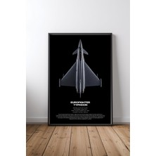 Mercher Club Eurofighter Typhoon Technical Poster Çerçeveli Tablo Poster Salon Duvar Dekoru Hediye
