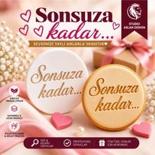 Studio Aslan Design Sonsuza Kadar Yazılı Şeker Hamuru ve Kurabiye Kalıbı | Sevgiliye Özel Romantik Kabartma Damga | Sevgililer Günü Nişan Düğün Kalıbı