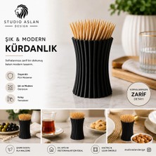 Studio Aslan Design Modern Dekoratif Kürdanlık | Şık Masaüstü Kürdan Standı | Çok Amaçlı Düzenleyici | Dayanıklı Pla Malzeme | Ev, Mutfak, Ofis ve Kafe Kullanımına Uygun