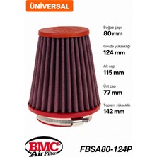 Bmc FBSA80-124P Universal Konik Performans Hava Filtresi 80 mm Boğaz / 124 mm Yükseklik / Plastik Kapak