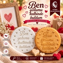 Studio Aslan Design Ben Yolumu Kalbinde Buldum Şeker Hamuru Kalıbı | Sevgiliye Romantik Kalpli Kurabiye Damgası Sevgililer Günü Nişan Düğün Kalıbı