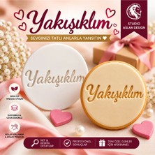 Studio Aslan Design Yakışıklım Yazılı Şeker Hamuru ve Kurabiye Kalıbı | Sevgiliye Özel Kabartma Damga | Sevgililer Günü Erkek Arkadaşa Aşk Temalı Kalıp