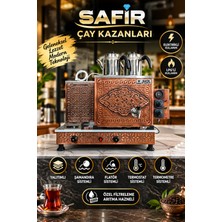 Safir Çay Kazanları Safir Bakır 2 Gözlü Çay Kazanı Elektrik + Tüplü Bakır Çay Semaveri Lpg’li Hanzade Model Bakır Çay Ocağı Kazanı