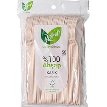 Kaşık; Roll-Up Doğaya Dönüş Ekolojij DOĞAL%100 Ahşap, Kalınlık: 1.8 Mm, 16 Cm., 50'li Paket