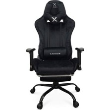 Xandor XG500 Kadife Kumaş Metal Iskelet Premium Gaming Koltuk 180° Yatabilen Ergonomik Oyuncu Koltuğu 2d Kol Dayamalı - Siyah