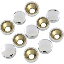 Parlak Krom Vida Tapası Tıpası 100 Adet 15 mm Dekoratif Vida Kapağı Kapatıcı