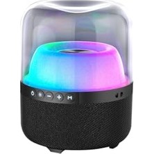 RS19 Kablosuz 10W Güçlü Ses, Rgb Aydınlatmalı, Bluetooth/usb/aux/sd Kart Girişi, Stereo Taşınabilir Hoparlör Siyah