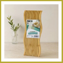 Bezos Bambu Servis Sunum Tahtası 17X39X1.5 cm (Çift Yüzlü Dalgalı/kanallı) Bcks