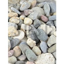 Tamburlanmış Renkli Dolomit Dere Çakıl Taşı, 2-4 Cm, 1 Kg; Saksı, Akvaryum ve Bahçe Için