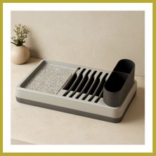 Bezos Tezgah Üstü Bulaşıklık 26X42X12 cm - Gri (Tabaklık & Kaşıklık) Bcks