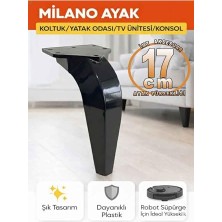 Milano Siyah Mobilya Ayağı, 17 Cm; Robot Süpürge Uyumlu