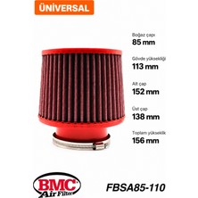 Bmc FBSA85-110 Universal Konik Performans Hava Filtresi 85 mm Boğaz / 113 mm Yükseklik / Poliüretan Kapak
