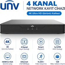 Uniview Unv NVR301-04S3 4K H265+ 4 Kanal Nvr Kayıt Cihazı