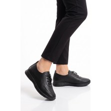 Ayk's Siyah Lastik Bağcıklı Kadın Casual Ayakkabı 068 Z