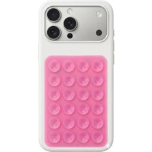 Vantuzlu Yapışkan Telefon Tutucu; Taşınabilir Silikon Yumuşak iPhone ve Android ile Uyumlu, Aynaya ve Cama Yapışan Çok Amaçlı Telefon Arkası Vantuz Matı (2, Şeker Pembe, Vantuz)