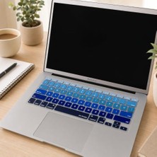Klavye, Koruyucu Silikon | Us Klavyeyi Türkçe Q Baskıya Dönüştürür | MacBook Air 13 Inç ve MacBook Pro 13–15 Inç (A1369, A1466, A1278, A1425, A1502, A1286, A1398) Uyumlu Lacivert Mavi, MacBook