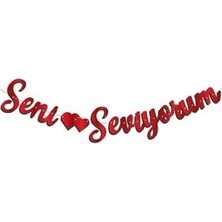 Kaligrafi Banner, Kırmızı Seni Seviyorum, 89656585664956