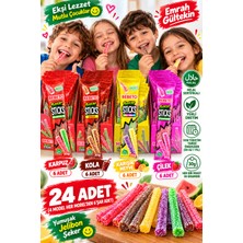 Emrah Gültekin Ekşi Aromalı Jelibon Yumuşak Şeker 24 Adet 4 Farklı Lezzet Karpuz Kola Çilek Karışık Meyve 30 gr