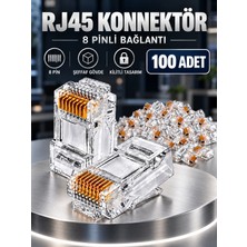 RJ45 CAT5CAT6 / Ethernet Internet Kablo Soketi Konnektörü 8P8C RJ45 Jack Uç / 100 Adet Utp Jak