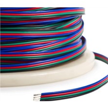 5 Metre Rgb Kablo, 4'lü Şerit LED Kablosu, 4x0.22 Kalaylı %100 Bakır