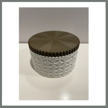 Bezos 3D Baskı 3lü Geometrik Desenli Kavanoz Seti Ahşap Görünümlü Kapaklı Dekoratif Mutfak Saklama Kabı 6-10-15 cm Mmbz