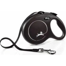 Hilera Flexi New Classic Medium 5m Şerit Otomatik Köpek Gezdirme Tasması Siyah
