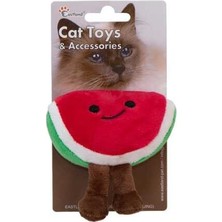 Hilera Eastland Kedi Otlu Hışırtılı Peluş Karpuz Kedi Oyuncağı 8.5cm