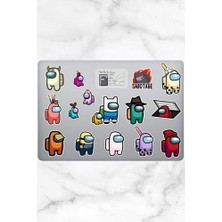 Among Us Temalı Defter Ajanda Planner Bullet Journal Laptop Notebook Tablet Sticker Seti 16 Adet