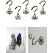Askı, Dünya Magnet 5 Adet 16 mm Pot Mıknatıs - Güçlü Neodyum Kanca Mıknatıs(5'li Set) - N35