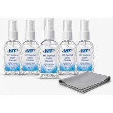 Kamera, 5 Adet Gözlük Camı Temizleme Spreyi -Bez Hediye Mikrofiber- Lensi Temizleme, Tv Ekranı Temizleme, 50 ml