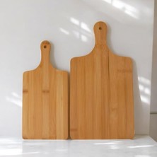 2 Boy Bambu Kesme Tahtası Seti, Dayanıklı Bambu Kesim ve Et Tahtaları