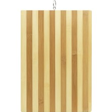 Bambu Kesme Tahtası – 26X36 cm Metal Kulplu Doğal Ahşap Kesim Panosu, Sebze ve Et Kesme Tahtası, Çizilmez, Hijyenik ve Dayanıklı