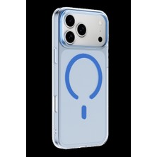 Techroid Apple iPhone 18 Pro Combo Sert Şeffaf Magsafe Kapak - Açık Mavi