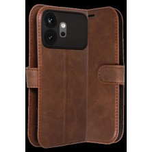 Techroid Huawei Honor 600 Trend S Plus Kapaklı Kılıf - Taba
