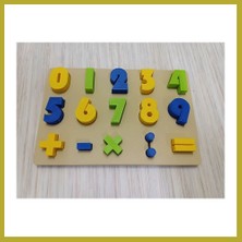 Bezos 3D Baskı Sayılar ve Matematik Sembolleri Öğretim Tahtası - Rakam Eşleştirme Puzzle, Temel Işlem Sembolleri (0-9) Bcks