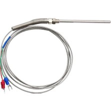 Devremarkt K Type Thermocouple 100MM M8 Dişli Tip Başlık 1 Metre Kablo Sıcaklık Isı Sensörü 0c / 400C Paslanmaz Çelik Prob K Tip Termostat Kazan Fırın Isıtıcı