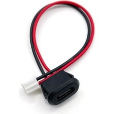 Devremarkt Type C Panel Montaj Dişi Soket 2 Pin 10CM Kablolu Uzatma Konnektör Araba Kamera Oyuncak Telefon Şarj
