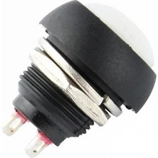 Devremarkt 12MM PBS-33B 2 Pin Push Buton Beyaz On Off 1A 250V Mini Yuvarlak Su Geçirmez Anahtar Momentary Switch