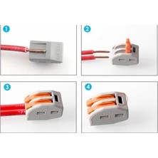 Devremarkt 10 Adet 2li Kolay Kablo Tel Birleştirici Konnektör Vidasız Klemens 250V 32A 1mm/4mm Elektrik Kablo Bağlantı Terminal Soket