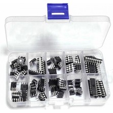 Devremarkt 85 Parça 10 Tip Entegre Devre Seti LM324 LM358 LM386 LM393 UA741 NE5532 NE555 PC817 ULN2003 ULN2803 Op-Amp Ses Zamanlayıcı Osilatör Transistör Dizisi