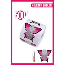 500'LÜ Pembe Kelebek Protez ve Takma Tırnak Şablonu